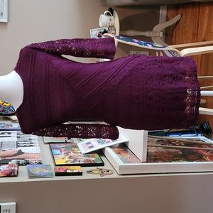 Purple/ Burgundy Lace Dress -  Juniors Size 5 fits like  XS